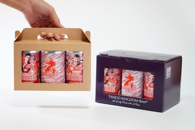 コベルコ神戸スティーラーズ・丹後王国ブルワリー 2025コラボ缶ギフトセット 3缶箱イメージ