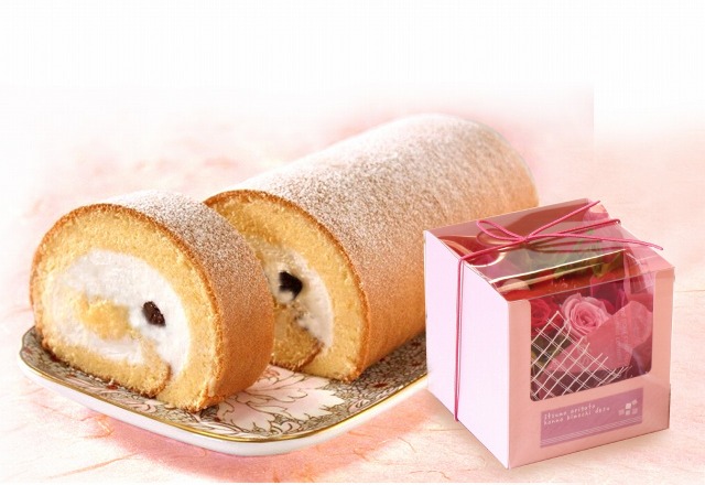 ロールケーキ,プリザーブドフラワー,ギフト　