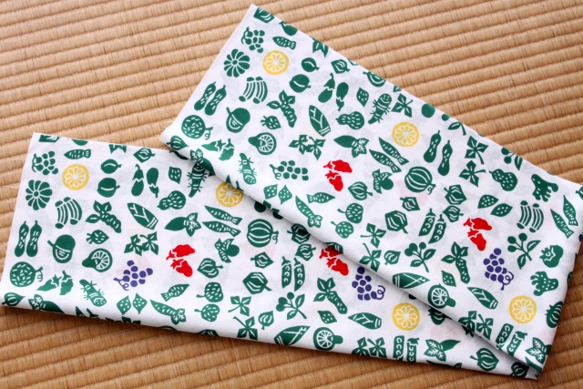 手ぬぐい　野菜と果物