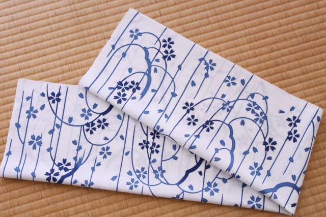 手ぬぐい　しだれ桜