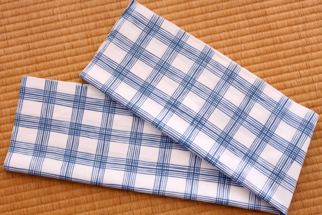 手ぬぐい　十七格子