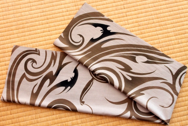 手ぬぐい　キセルの煙