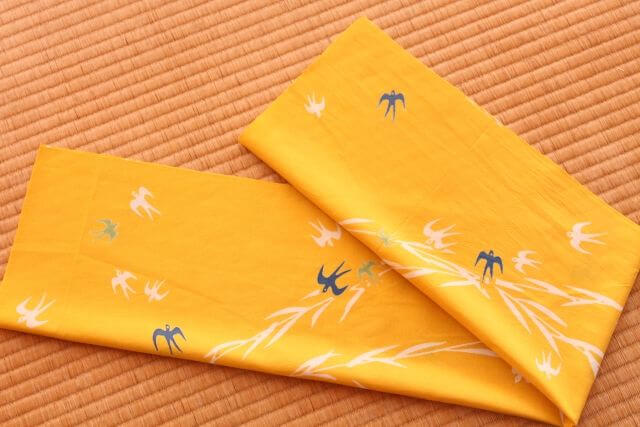 手ぬぐい　つばめに柳