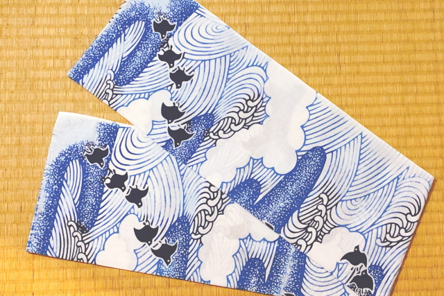 手ぬぐい　霞に千鳥