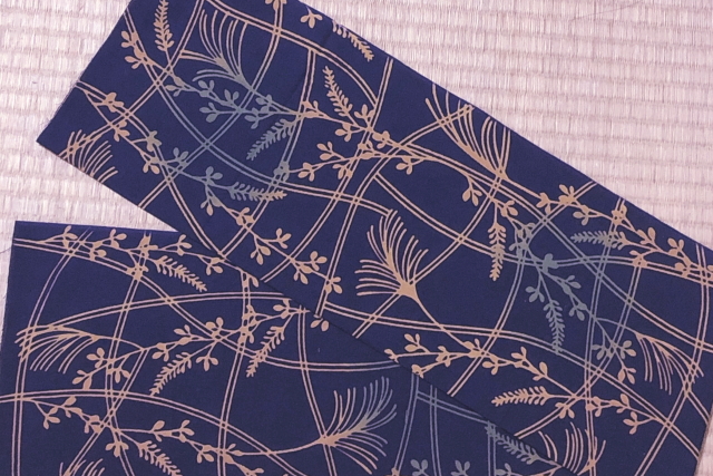 手ぬぐい　月見の宴（紺）