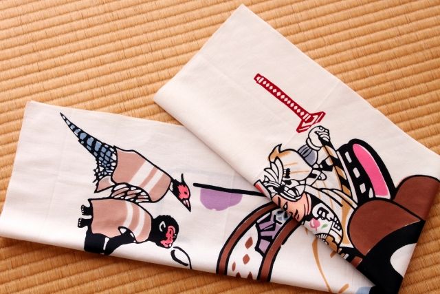 手ぬぐい　犬張子桃太郎