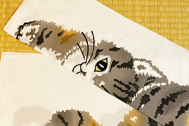 手ぬぐい　猫
