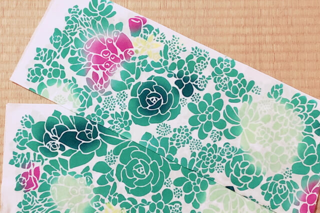 手ぬぐい　多肉植物