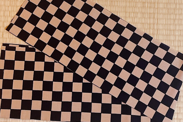 手ぬぐい　市松（茶）