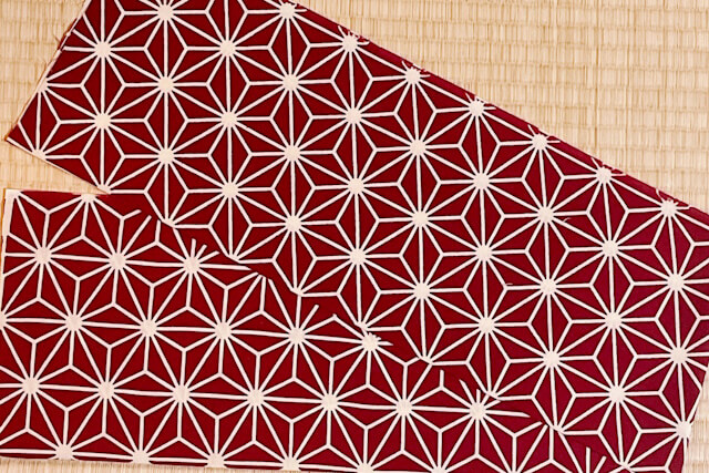 手ぬぐい　麻の葉（エンジ）