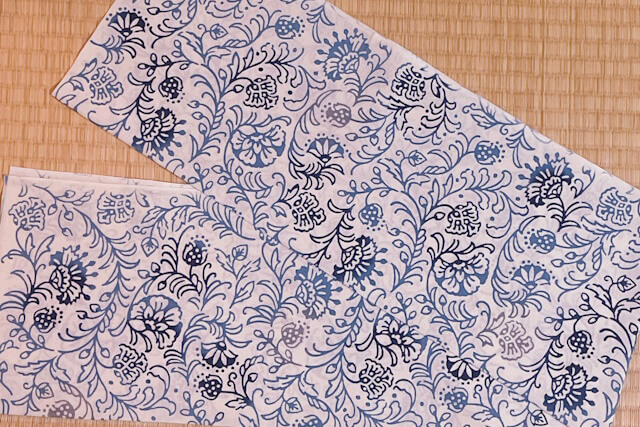 手ぬぐい　更紗（青）