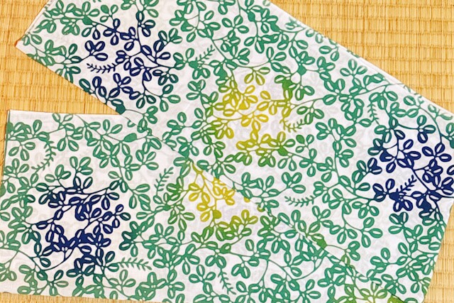 手ぬぐい　萩（緑）