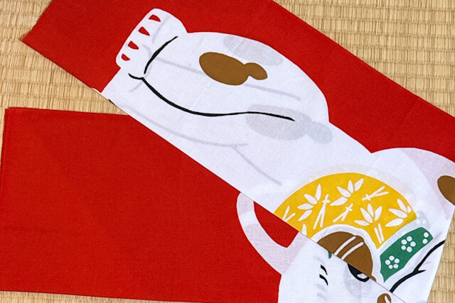 手ぬぐい　招き猫