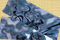 手ぬぐい　風神雷神
