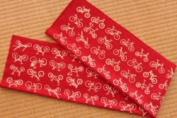 手ぬぐい　自転車（赤）