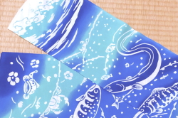 手ぬぐい　川魚