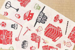 手ぬぐい　雛道具（白）