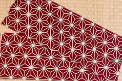 手ぬぐい　麻の葉（エンジ）