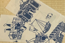 手ぬぐい　江戸の物売り