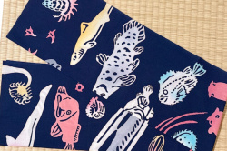 手ぬぐい　深海生物