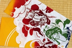 手ぬぐい　金雲に七福神