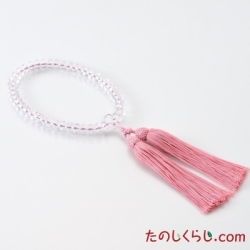 【送料無料】京念珠　水晶　スターシェイプカット（女性用片手持ち　桐箱入り）