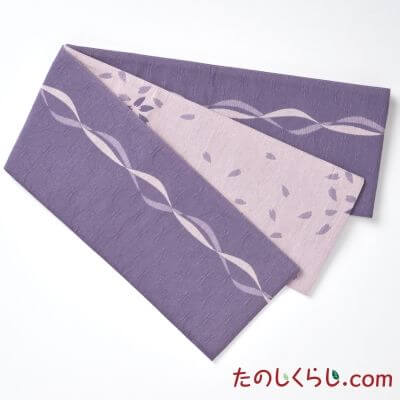 桐生織 リバーシブルゆかた帯 綿タッチ リボン 日本製 日本製に