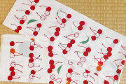手ぬぐい　クリームソーダとさくらんぼ
