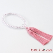 【送料無料】京念珠　水晶　スターシェイプカット（女性用片手持ち　桐箱入り）