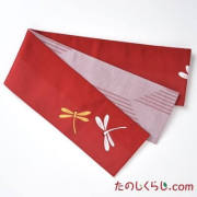 【送料無料】桐生織 リバーシブルゆかた帯 ぼかしポイント とんぼ 日本製