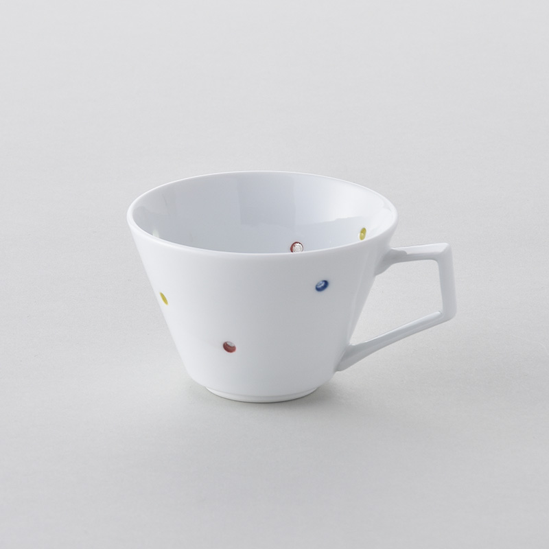 水晶カラフルドット Vコーヒーカップ 水晶彫の丹心窯