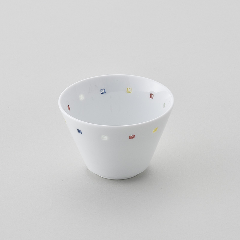 水晶カラフルスクエアライン VボウルS 水晶彫の丹心窯