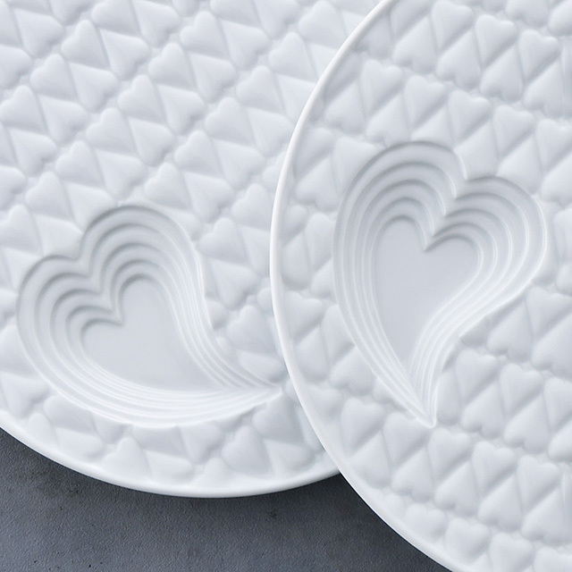 水晶彫の丹心窯　丹心窯　水晶彫　波佐見 　ハートフル　キルティングプレート　予約販売