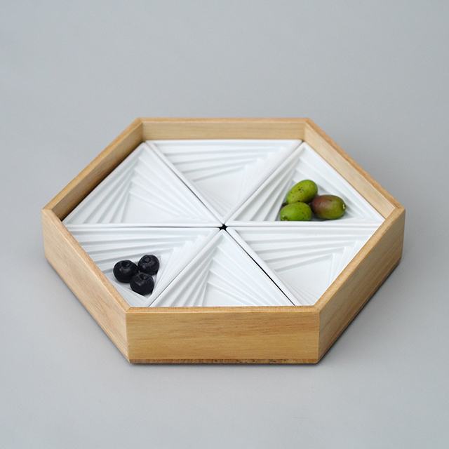 6品盛木箱セット（ポイント5倍） 水晶彫の丹心窯