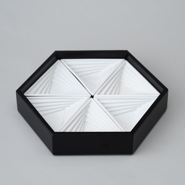 トライアングル6個用専用桐箱（2色） 水晶彫の丹心窯