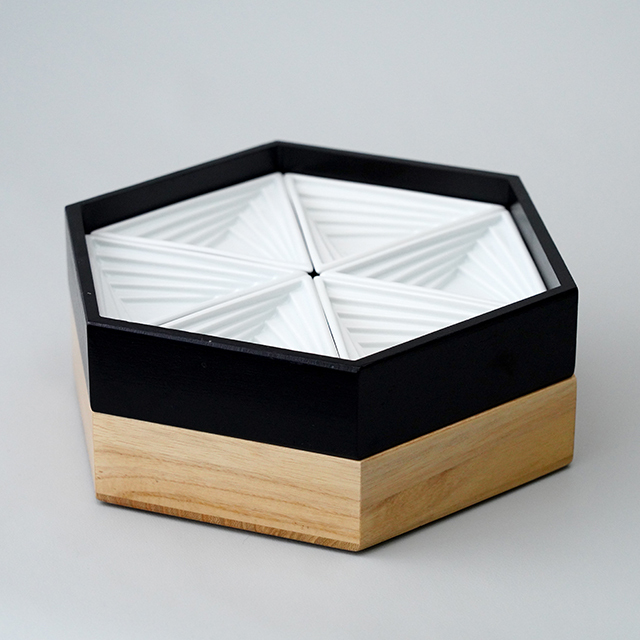 トライアングル6個用専用桐箱（2色） 水晶彫の丹心窯