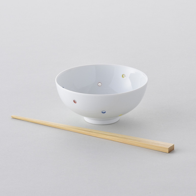 水晶カラフルドット 茶碗（2サイズ） 水晶彫の丹心窯