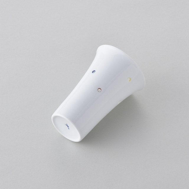 水晶カラフルドット ビールコップ 水晶彫の丹心窯