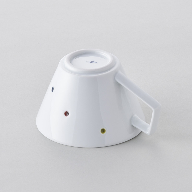 水晶カラフルドット Vスープマグ 水晶彫の丹心窯