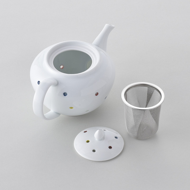 水晶カラフルドット ポット 水晶彫の丹心窯