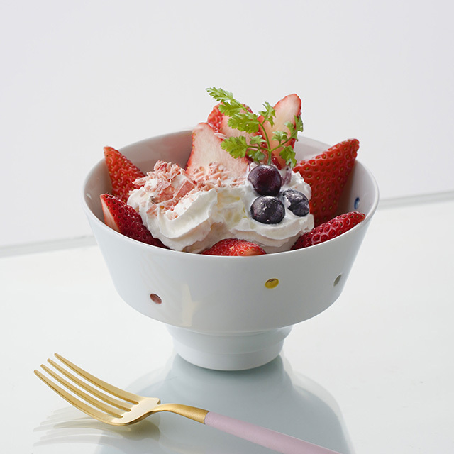 水晶カラフルドット Y's ボウル 水晶彫の丹心窯