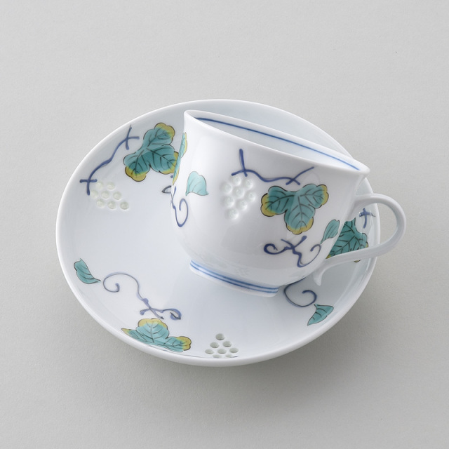 水晶ぶどう コーヒーC/S（大） 水晶彫の丹心窯