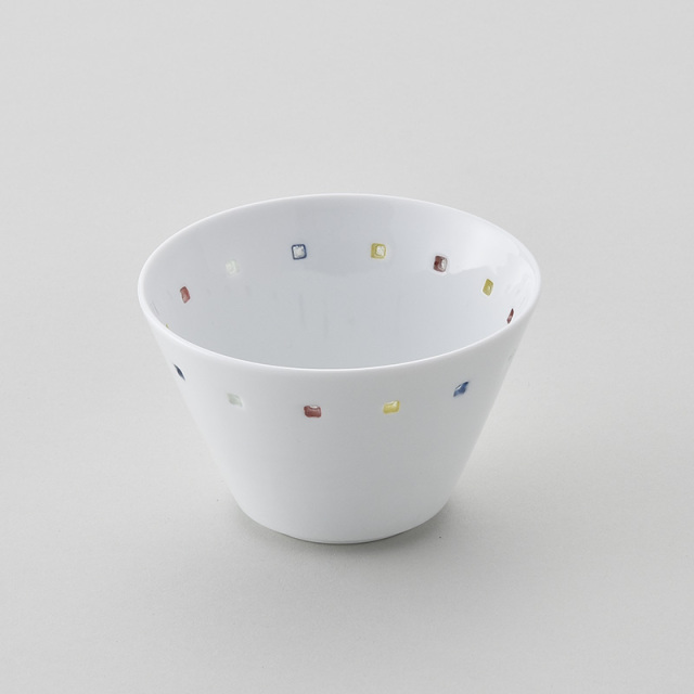 水晶カラフルスクエアライン VボウルM 水晶彫の丹心窯