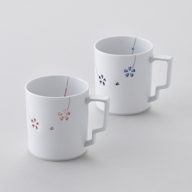 水晶カラー花あそび Tマグカップ（2色） 水晶彫の丹心窯