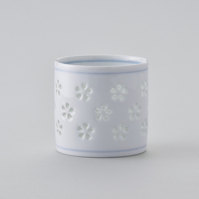 【舟心窯】【ロックグラス】【水晶青海波】【中古品】 水晶花詰 ロックグラス 水晶彫の丹心窯