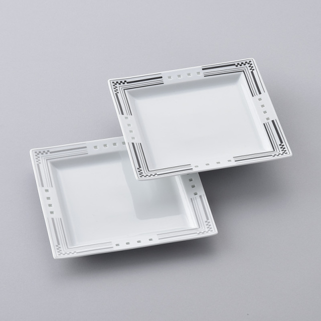 新品 波佐見焼 丹心窯 水晶ヒルハウス スクエアプレート5枚 波佐見焼