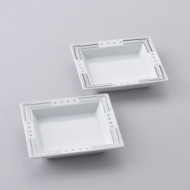 新品 波佐見焼 丹心窯 水晶ヒルハウス スクエアプレート5枚　クリスマス 水晶ヒルハウスシリーズ【水晶彫の丹心窯】 波佐見焼 丹心窯 水晶