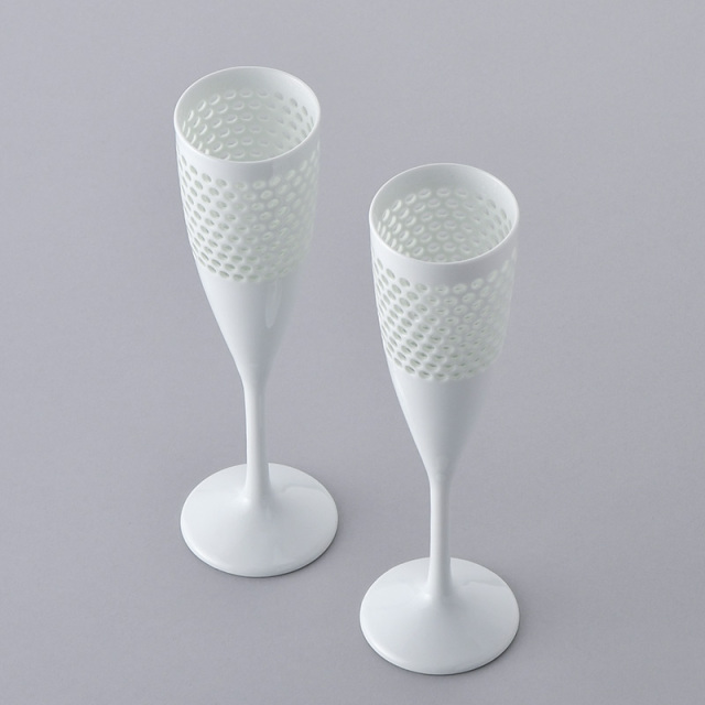 本水晶＆グラス 水晶原紫 Vシャンパングラス 水晶彫の丹心窯