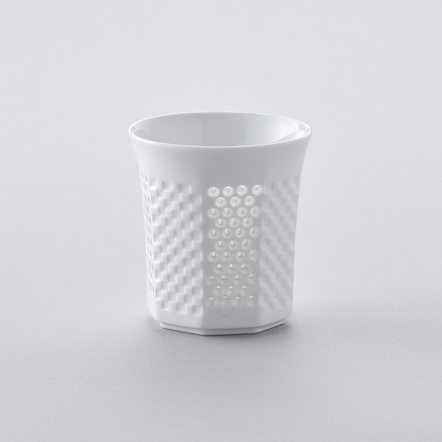 【舟心窯】【ロックグラス】【水晶青海波】【中古品】 水晶プレミアム レリーフロックグラス 水晶彫の丹心窯