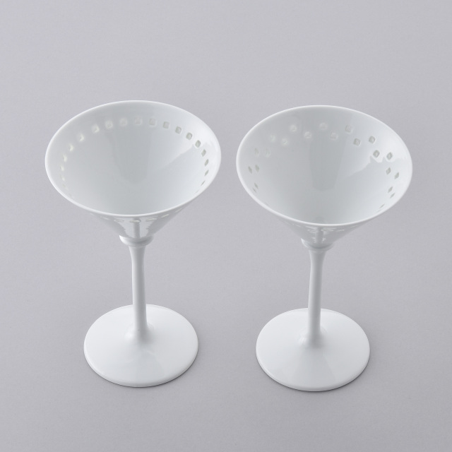 水晶スクエアライン ロングカクテル 水晶彫の丹心窯